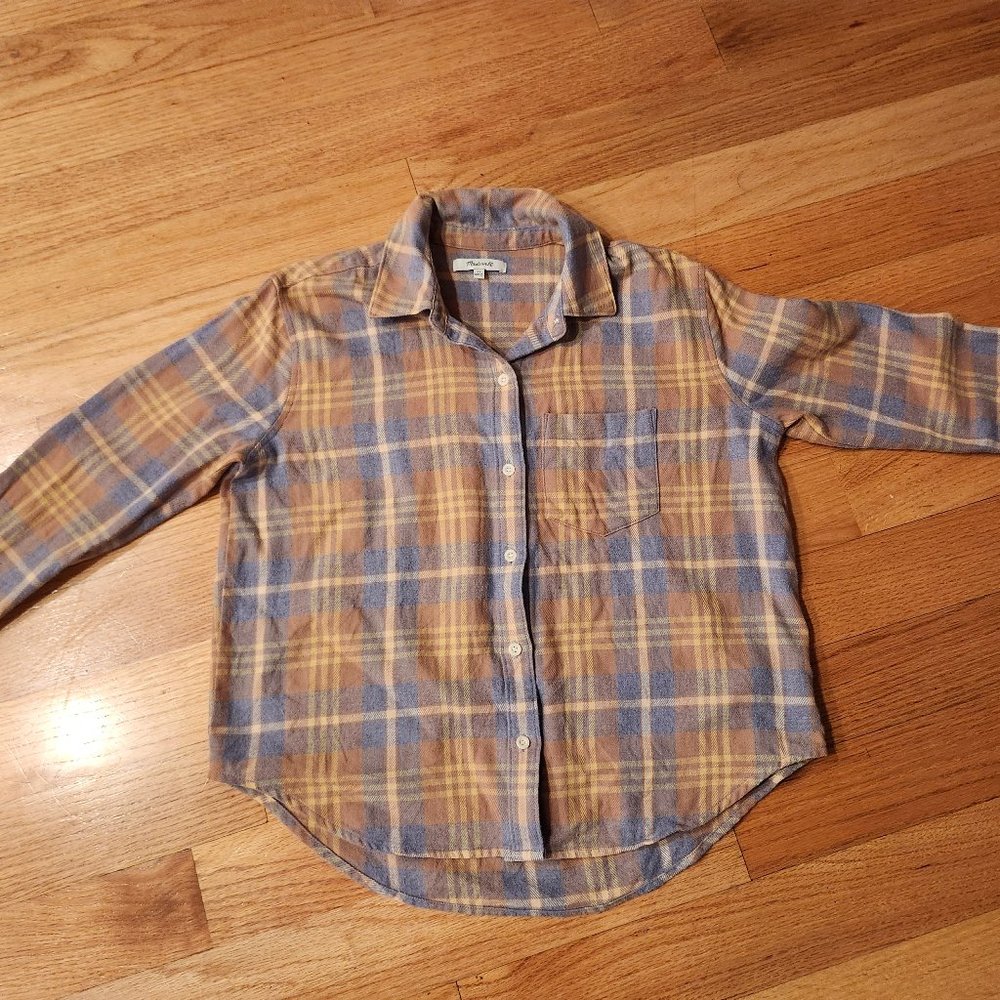 Madewell xs cropped boyfriend flannel